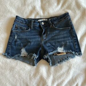 distressed jean shorts